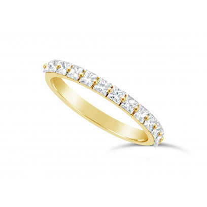 Thin yellow gold diamond deals eternity band